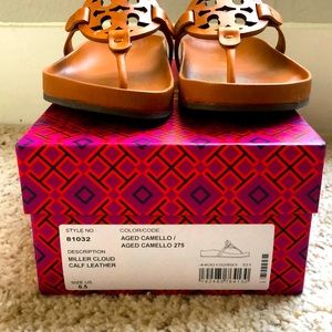 New Tory Burch Miller Cloud Calf Leather